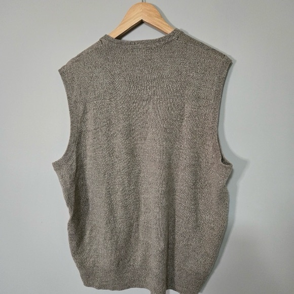 GEOFFREY BEENE mens Large sweater vest beige  Brown   acrylic - Picture 2 of 6